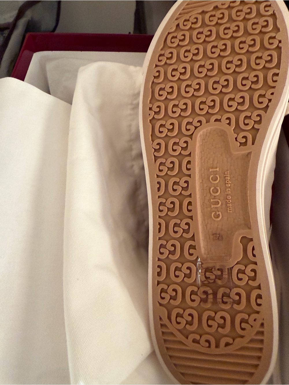 Burgundy Canvas Low-Top Sneakers with Cream Trim - Picture 6 of 12